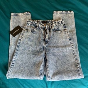 plt acid wash straight leg jeans